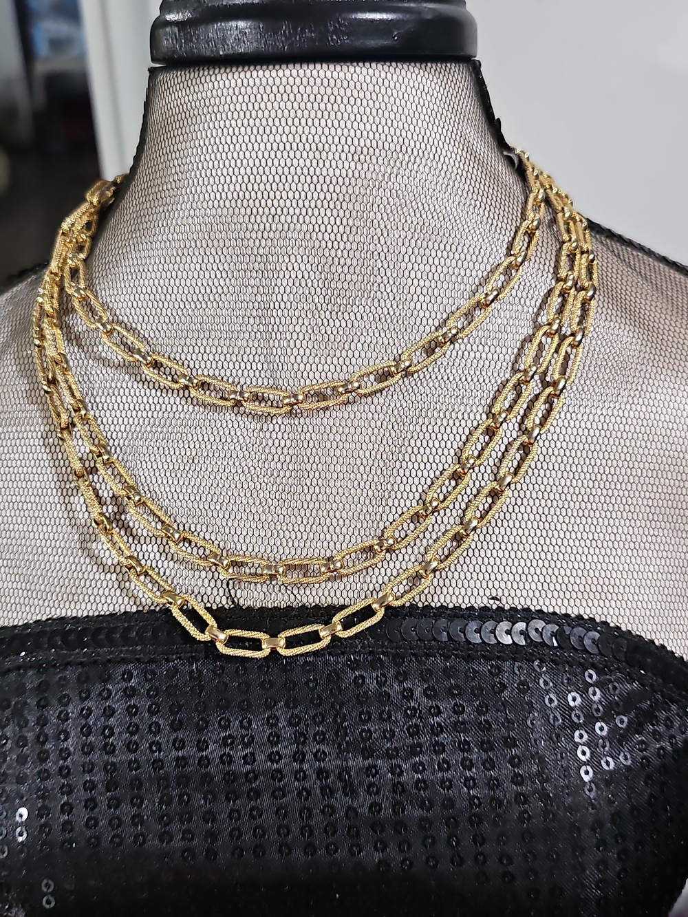 Gold Layered Paperclip Chain Necklace - Women Jewelry